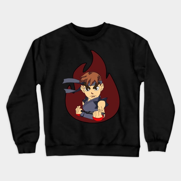 Ryu fire Crewneck Sweatshirt by Oralepinz 